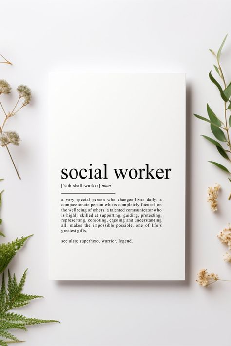 Social Worker Office Decor Social Worker Definition, Social Worker Graduation, Social Worker Quotes, Stationary Store, Social Worker Gifts, Product Promotion, Word Definitions, Art Hobbies, Work Gifts