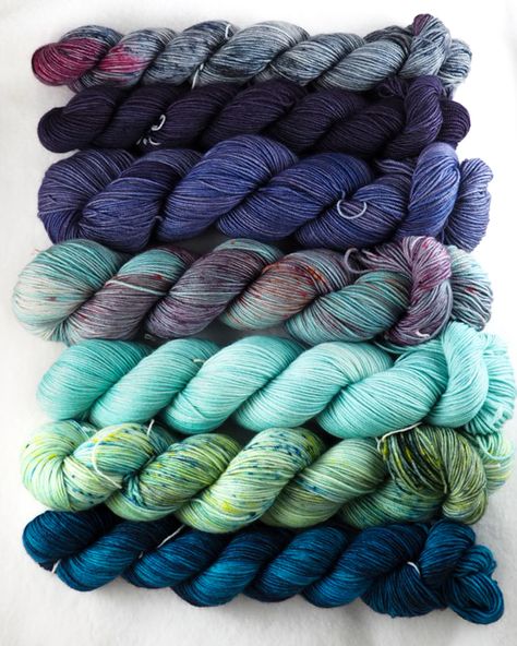 Designed to be used for Andrea Mowry’s Find Your Fade, each bundle comes with all the Studio Sock yarn you would need to complete the shawl. 100% Superwash Merino 2,200 yards and 22 oz $137.5… Find Your Fade Shawl, Turquoise Yarn, Andrea Mowry, Dark Ocean, Yarn Inspiration, Crocheting Ideas, Spinning Yarn, Yarn Stash, Bobble Stitch