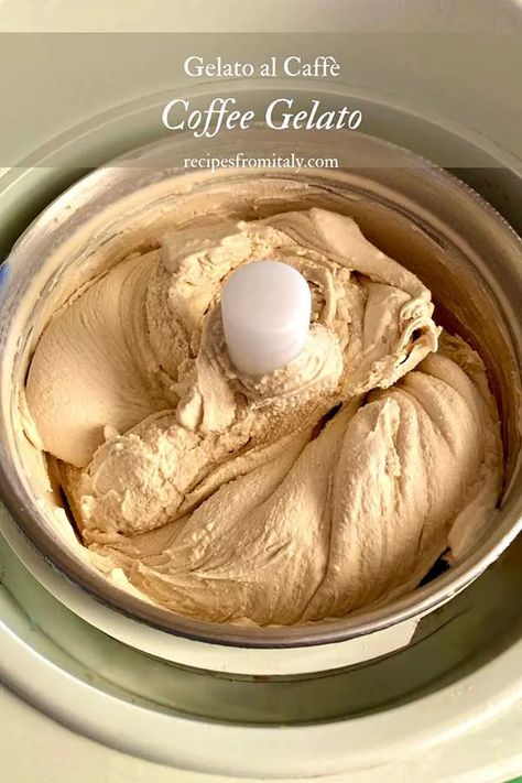 Authentic Italian Coffee Gelato Recipe | Gelato al Caffè - Recipes from Italy Coffee Gelato Bites, Coffee Custard Recipe, Easy Gelato Recipe, Hazelnut Gelato Recipe, Coffee Gelato Recipe, Coffee Custard, Cherry Gelato, Coffee Gelato, Gelato Recipes