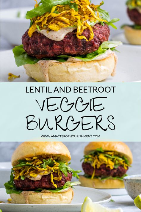 Simple Veggie Burger Recipe, Veggie Burger Recipe Easy, Beet Burger Recipe, Lentil Burger Recipe, Vegan Bean Burger, Beetroot Burgers, Veggie Burger Recipe, Mushroom Burgers, Vegan Burger Recipe