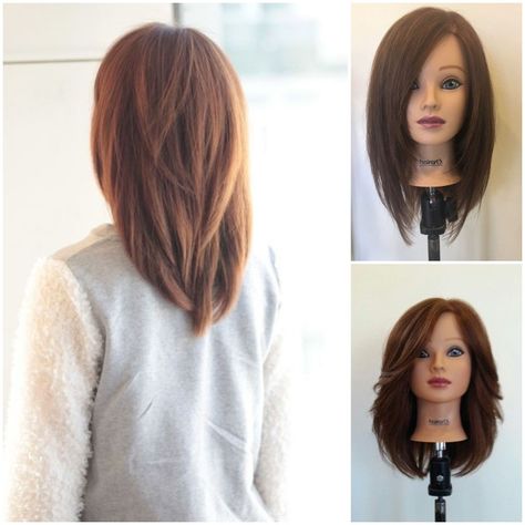 V Shape Layers Medium, Medium V Haircut, Concave Layers Medium Lengths, Short V Haircut With Layers, C Shape Haircut Medium, Short V Cut Hair With Layers, Layered Haircuts For Short Hair Straight, V Cut Hair Medium Length, Medium V Cut Hair