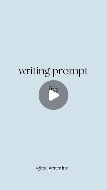 *:･ﾟ 𝚝𝚎𝚜𝚜𝚊 :･ﾟ✧* on Instagram: ""lies" writing prompt, as requested 🫶🏻  ✨️ comment your first lines down below!! ✍️🏻  ✨️ i love unreliable narrators. they make the story so much more interesting and clever. have any favorites that come to mind? 👀  ✨️ follow for more writing prompts! 🩵  #writingprompt #writedaily #writinginspo #writingcommunity #writersblock #writersgram" First Line Prompts, Writing Prompt, Writing Community, Writers Block, Writing Prompts, Writing A Book, Follow For More, More Fun, The Story