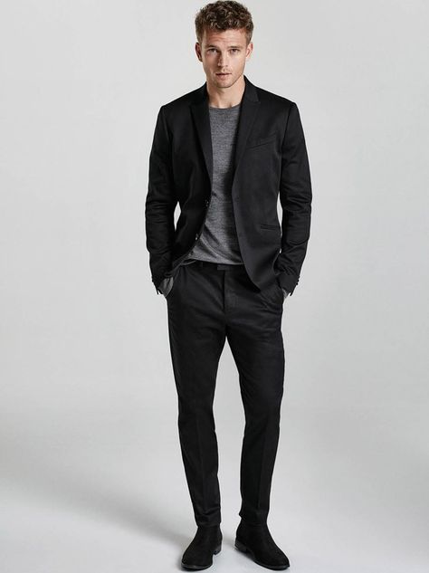 Benjamin Eidem for HandM Winter 2015 Black Blazer Outfit Men, Blazer Men Outfit, Benjamin Eidem, Black Blazer Men, Blazer Outfits Men, Mens Business Casual Outfits, Mens Fashion Blazer, Mens Casual Dress Outfits, Fashion Business Casual