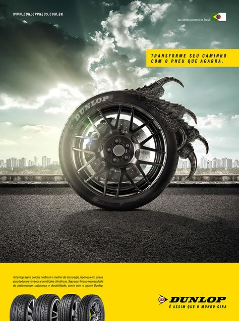 Dunlop on Behance Dunlop Tyres, Car Advertising Design, Clever Advertising, Ad Photography, 광고 디자인, Publicidad Creativa, Great Ads, Food Graphic Design, Guerilla Marketing