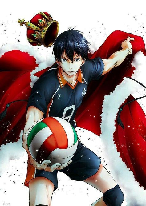 me : King of the COURT MAN  kageyama : "glares at me with a killer aura "  me : "ahem" yea but he's not that anymore he's the genius setter now "awkward smile" King Of The Court, Tobio Kageyama, Volleyball Anime, Haikyuu Kageyama, Haikyuu Karasuno, Haikyuu Wallpaper, Anime Haikyuu, Kageyama Tobio, Haikyuu Manga