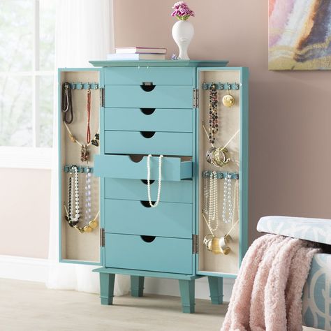 Standing jewelry armoire