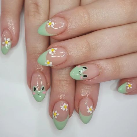 Quirky Nails, Cottagecore Nails, Disneyland Nails, Enchanted Cottage, Asian Nails, Hippie Nails, Simple Gel Nails, Summery Nails, Inspired Nails