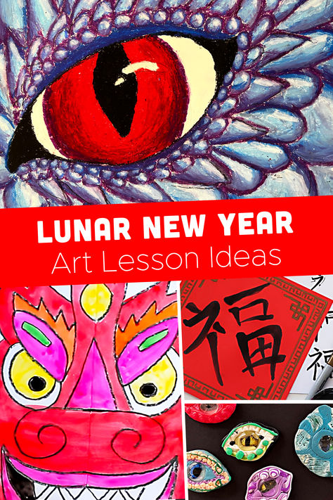 Lunar New Year art lessons are a great way to celebrate the excitement of Chinese New Year. This year’s Lunar New Year falls on February 10, 2024, however, the celebrations last up to 16 days. With this year being the Year of the Dragon, I have planned many dragon inspired art lessons for my students. Here are some of my favorites. Lunar New Year Art Projects For Kids, Dragon Art Lesson Elementary, Lunar New Year Art Projects, Chinese New Year Dragon Activities, Chinese New Year Dragon Art Lesson, Year Of The Dragon Art Project, Year Of The Dragon Art For Kids, Dragon Art Elementary, Lunar New Year Dragon Art