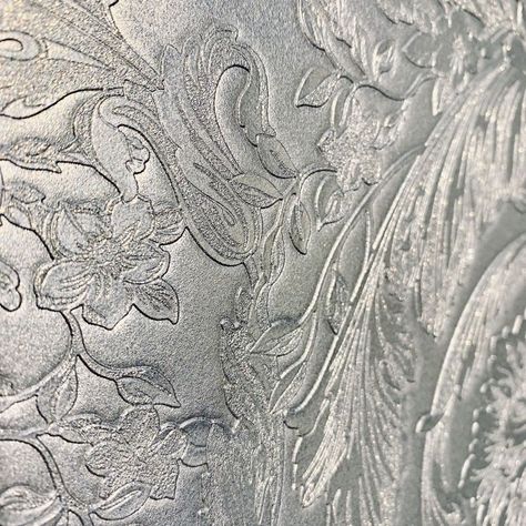 Moon Spirit, Versace Wallpaper, Silver Aesthetic, Silver Wallpaper, 4 Wallpaper, Jane Seymour, Scroll Pattern, Gray Aesthetic, Wallpaper Collection