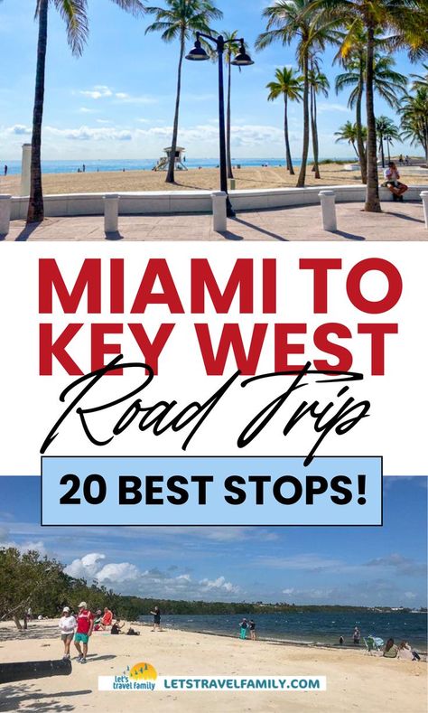 Are you looking for a sunny, tropical destination for your Christmas vacation? Look no further than going on a Miami to Key West road trip! In this article, I want to share with you a Florida Keys itinerary with some of the best stops on a Keys West road trip so that you can plan out your fun getaway before making your Key West drive map for your trip. Check it out on our blog! Miami To Florida Keys Trip, Key West Road Trip Itinerary, Miami To Key West Road Trip Itinerary, Miami To Key West Road Trip, Key West Day Trip, Florida Keys Family Vacation, Florida Keys Itinerary, Key West Itinerary, Camping Florida