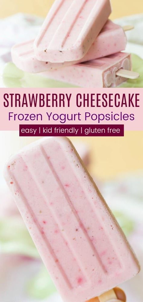 Strawberry Yogurt Popsicles, Yogurt Popsicle Recipes, Fruit Popsicle Recipes, Easy Popsicle Recipes, Frozen Yogurt Pops, Homemade Fruit Popsicles, Frozen Yogurt Popsicles, Healthy Popsicle Recipes, Pudding Pops