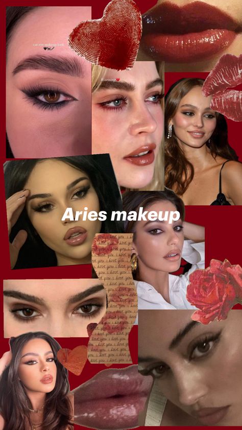 Aries Makeup, Aries Aesthetic, Makeup Charts, Eye Makeup Techniques, Cat Eye Makeup, Colorful Eye Makeup, Cute Makeup Looks, Trendy Makeup, No Eyeliner Makeup