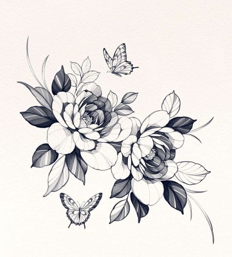 Chest Tattoo Flowers, Men Flower Tattoo, Peony Flower Tattoos, Peony Drawing, Japanese Flower Tattoo, Tattoo Japanese, Flower Tattoo Drawings, Minimal Tattoo Design, Tattoo Background