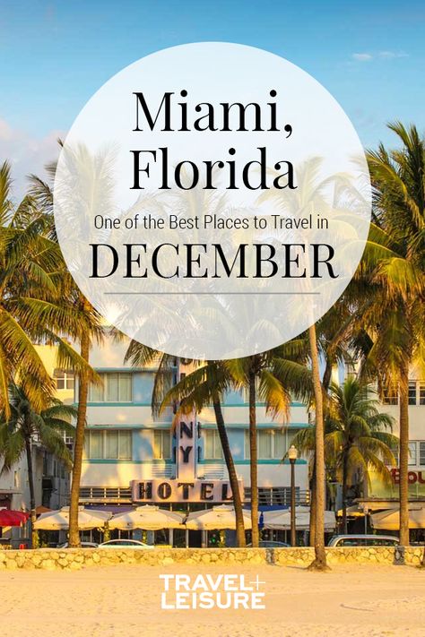 Miami, Florida - One of the Best Places to Travel in December. Gorgeous weather, an enviable winter suntan, and thriving dining and nightlife are obvious reasons for heading to Miami in December. Art Basel Miami Beach 2018, a contemporary art extravaganza and America’s premier art fair, is another incentive for a Miami trip. #holidaytravel #wintergetaways #winterdestinations #warmweathertravel | Travel + Leisure Miami In December Outfits, Miami In December, Places To Travel In December, Travel In December, Florida In December, Beach Photography Friends, Caribbean Islands Vacation, December Art, Cheap Beach Vacations