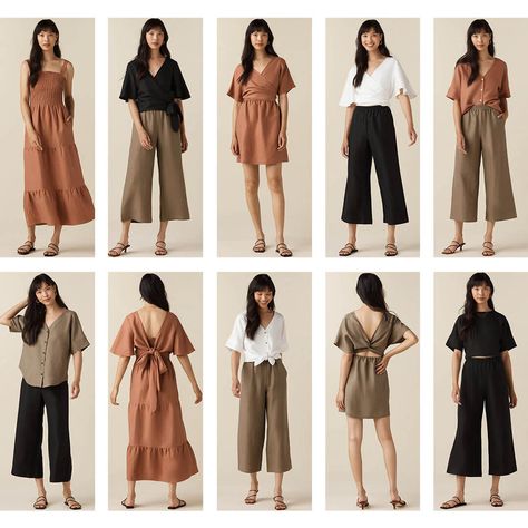 Capsule Wardrobe Essentials, Wrap Skort, Girlfriend Shirts, 30 Outfits, Fall Capsule Wardrobe, Wide Leg Cropped Pants, Work Wardrobe, Mini Wrap Dress, Crop Blouse