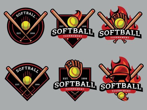 Softball Logos, Softball Tournaments, Image Vector, Logo Badge, Logo Ideas, Transparent Png, Happy Quotes, Pattern Making, Softball