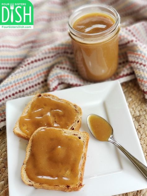 Instant Pot Peach Butter | Four Sisters Dish My First Summer, Toast Toppers, Peach Butter, Rhubarb Cake, Four Sisters, Peach Recipe, Sweet Peach, Instapot Recipes, Jams & Jellies