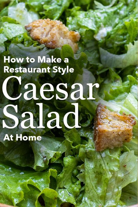 Follow our Caesar Salad recipe and learn how to make the salad in your kitchen. | classic caesar salad | restaurant style caeearsalad Restaurant Caesar Salad, Authentic Ceaser Salad, Home Made Ceasar Salad, Ceasar Salad Recipe Authentic, Ceasar Salad Plating Ideas, Ceases Salad, Caesar Salad For A Crowd, Chicken Cesear Salad Dinner, Ceaser Salad Ideas