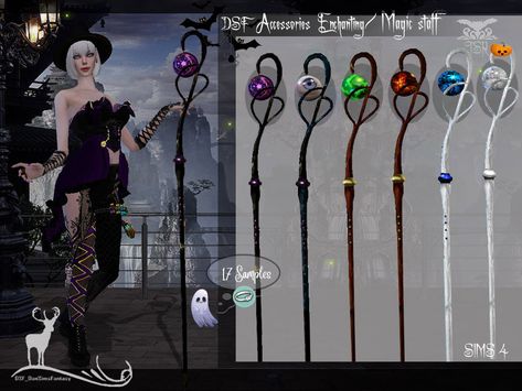 DanSimsFantasy's DSF Accessories Enchanting Magic staff Enchanted Outfit, Sims Design, Magic Staff, Mods Sims 4, Los Sims 4 Mods, Enchanted Dress, Magic Clothes, New Mods, Sims 4 Dresses