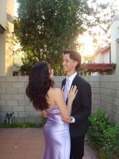 Prom Inspo Pics With Date, Formal Dance Pictures Couples, Cute Prom Photos Couple, Cute Couple Pics Prom, Light Purple Prom Dress Couple, Digital Camera Prom Photos, Light Purple Prom Couple, Formal Poses For Couples, Formal Couple Poses