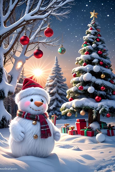 Christmas Wallpaper Snowman, Christmas Snowy Wallpapers, Christmas Wallpaper Snowmen, Winter Snowman Wallpaper, Christmas Snowy Background, Christmas Wallpaper Free, Christmas Wallpaper Iphone Cute, Beautiful Christmas Scenes, Christmas Tree Wallpaper