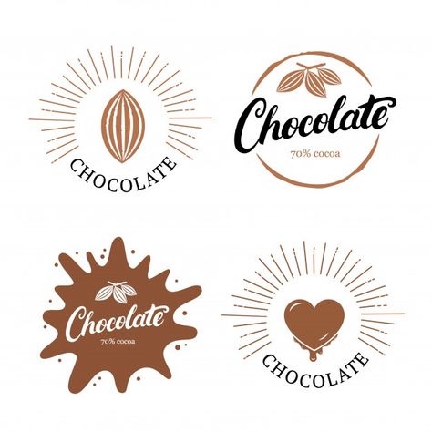 Cocoa Plant, Cupcake Logo, Chocolate Logo, Fruit Labels, Chocolate Labels, Chocolate Packaging Design, Plant Logos, Cocoa Chocolate, Chocolate Design