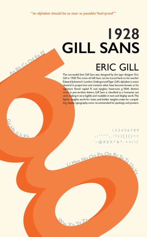 Type Specimen Poster, Specimen Poster, Gill Sans, Type Specimen, Penguin Book, Typography Poster Design, Type Posters, An Exercise, London Underground