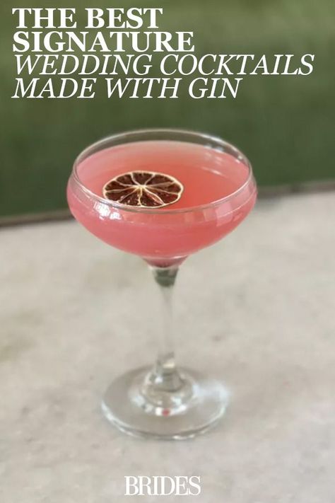 Shaken, stirred, straight up, and on the rocks! Here are the best cocktials made with gin for you perfect summer wedding beverage offerings. Signature Gin Cocktails, Bridal Drinks Signature Cocktail, Gin Wedding Cocktail, Gin Signature Cocktail Wedding, Summer Wedding Cocktails, Gin Drinks Recipes, Wedding Cocktails Recipes, Signature Cocktail Drinks, Gin Drink Recipes