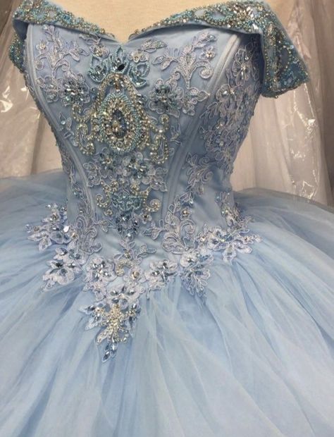 Baby Blue Quinceanera Dresses, Cinderella Quinceanera Dress, Cinderella Quince, Blue Quince Dress, Light Blue Quinceanera Dresses, Baby Blue Quinceanera, Cinderella Quinceanera Themes, Cinderella Quinceanera, Xv Dresses