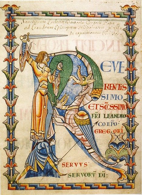 St Gregory the Great's Moralia in Job, Letter 'R', XIIc Di… | Flickr Saint Gregory, Art Through The Ages, Ancient Books, Medieval Manuscript, Illuminated Letters, Medieval Art, Illuminated Manuscript, Art Plastique, Middle Ages