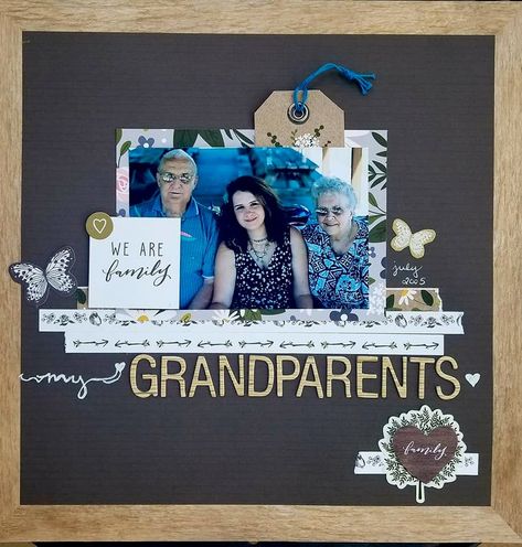 My Grandparents Great Grandparents Scrapbook Page, Family Scrapbook Layouts, Image Layout, We Are Family, Grandparents Day, Rose Gold Foil, Scrapbook Sketches, Inspirational Books, Easy Diy Crafts