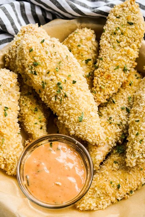 Chicken Panko Recipes, Panko Breaded Chicken Tenders, Panko Baked Chicken, Chicken Panko, Baked Panko Chicken, Panko Recipes, Cooked Chicken Temperature, Joyous Apron, Panko Breaded Chicken