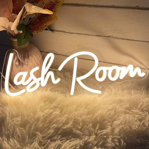 Lash Room Neon Sign For Spa Beauty Room Nail Brows Lashed Salon Studio LED Wall Art Decor For Business Stores Logo Barber Shops Led Word Indoor Custom Neon Lights 5V USB Powered Warm White 40×14.55cm Lash Room Sign, White Led Sign, Piercing Room, Logo Barber, Must Have Beauty Products, Led Wall Art, Custom Neon Lights, Lash Salon, Lash Room