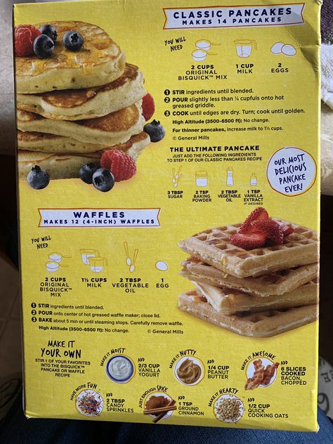 Bisquick Ultimate Pancakes, Bisquick Waffle Recipes, Bisquick Waffles, Bisquick Pancake Recipe, Bisquick Recipes Breakfast, Ultimate Pancake Recipe, Classic Pancake Recipe, Bisquick Pancakes, Pancake Mix Recipe