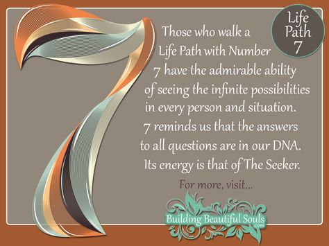 NUMEROLOGY 7 - Learn the NUMEROLOGY MEANINGS & spiritual significance of NUMBER 7. In-depth descriptions for LIFE PATH, COMPATIBILITY, DESTINY, & CAREER! Life Path 7, Numerology Meanings, Numerology 7, Life Path Number 7, What Is Birthday, Chinese Numerology, Numerology Compatibility, Numerology Calculation, Expression Number