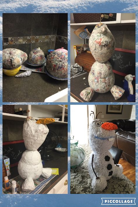 Olaf Diy, Olaf Pinata, Olaf Craft, Frozen Snowman, Winter Wonderland Birthday, Piñata Ideas, Frozen Christmas, Diy Pinata, Xmas Theme