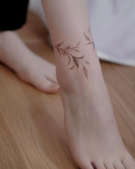 Ankle Wrap Around Tattoo, Tattoo Anklet, Bird Ankle Tattoo, Wrap Around Ankle Tattoos, Wrap Around Tattoo, M Tattoos, Ankle Tattoos, Name Tattoos, Ankle Tattoo