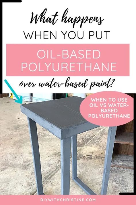 Polyurethane Over Paint, Woodworking Projects Diy Beginner, Caulk Paint, Flip Furniture, Paint For Furniture, How To Apply Polyurethane, Woodworking Tools For Beginners, Oil Based Stain, Latex Paint