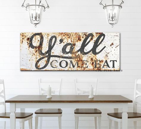 Dining Room Sayings Wall Art, Seasoned With Love Sign, Vintage Metal Signs Kitchen Wall Decor, Western Farmhouse Dining Room, Western Kitchen Signs, Eat Signs For Kitchen, Country Signs Farmhouse Style, Kitchen Wall Decor Ideas Farmhouse Style, Diy Dining Room Wall Decor