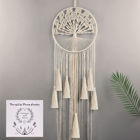 Macrame Tree Of Life, Tree Of Life Dream Catcher, Macrame Tree, Boho Tree, Metal Ring, Cotton Rope, Macrame Wall, Macrame Wall Hanging, Tree Of Life