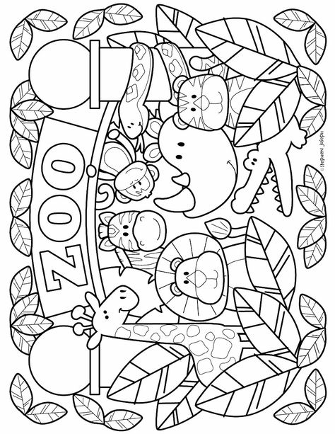 Coloring Book Pages Printables, Zoo Coloring Pages, Zoo Animal Coloring Pages, Kawaii Coloring Pages, Colouring Pics, Monster Coloring Pages, Abstract Coloring Pages, Pattern Coloring Pages, Printable Adult Coloring Pages