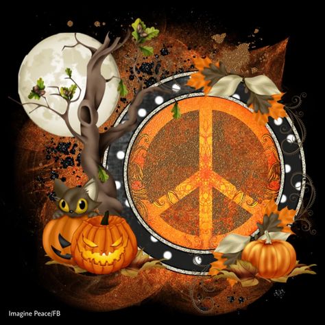 Annual Halloween Party, Hippie Halloween, Peace Sign Art, Merry Christmas Pictures, Peace Love Happiness, Happy Hippie, Peace Art, Halloween Quotes, Halloween Images