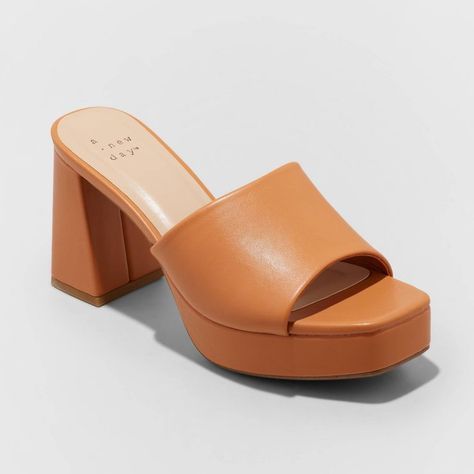 Women's Kathy Platform Mule Heels … curated on LTK Granola Life, Vamps Band, Cool High Heels, Guest Ideas, Trendy High Heels, Pink Mules, Block Heel Mule, Mules Sandals, Mule Heels