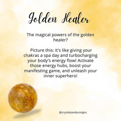 ✨ Have you heard of the amazing healing properties of the golden healer gemstone? This beautiful crystal is said to bring clarity, joy, and positivity into your life. ✨ Come check out our selection of golden healer beads and experience the magic for yourself! #goldenhealer #gemstone #beadshopping #healingcrystals 💛🌟 Golden Healer Crystal Meaning, Golden Healer Crystal, Golden Healer, Golden Healer Quartz Meaning, Body Energy Flow, Magical Power, Energy Flow, Crystal Healing Stones, Healing Properties