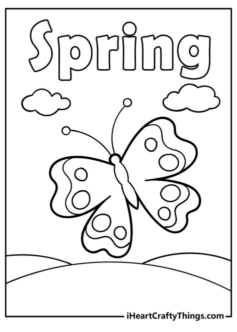 Free Spring Coloring Pages Spring Color Sheets For Kids, Springtime Coloring Pages, Happy Spring Coloring Pages, Hello Spring Coloring Page, Spring Theme Crafts Preschool, Spring Coloring Sheets For Preschool, Spring Coloring Pages For Toddlers, First Day Of Spring Coloring Pages, Spring Time Coloring Pages