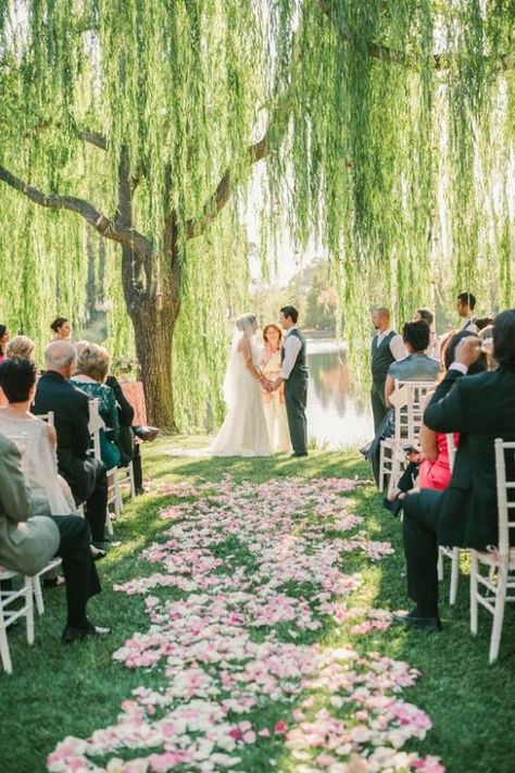 Under A Willow Tree, Willow Tree Wedding, A Willow Tree, Willow Trees, Wedding Ceremony Ideas, Tree Wedding, Wedding Aisle, Willow Tree, Wedding Places