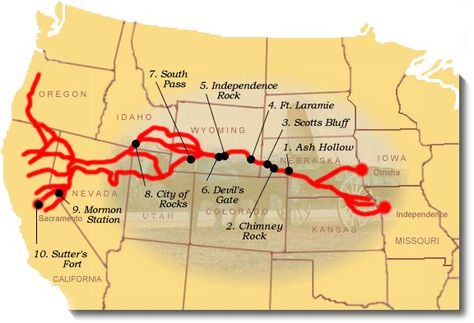 Suggested sites to see on the California National Historic Trail. Drive Across America, Wagon Trails, California Trail, California Gold, Oregon Trail, Utah National Parks, Usa Travel Destinations, Trail Maps, Historical Maps