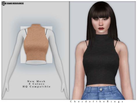 Sims 4 Cc Black Crop Top, Sims 4 Cc Sleeveless Turtleneck, Sims 4 Cc Sleeveless Top, Accessory Tops Sims 4 Cc, Ts4 Cc Tank Top, Sims 4 Sleeveless Top, Body Suit Sims 4 Cc, The Sims Resource Tops, Sims 4 Cc T Shirts Female