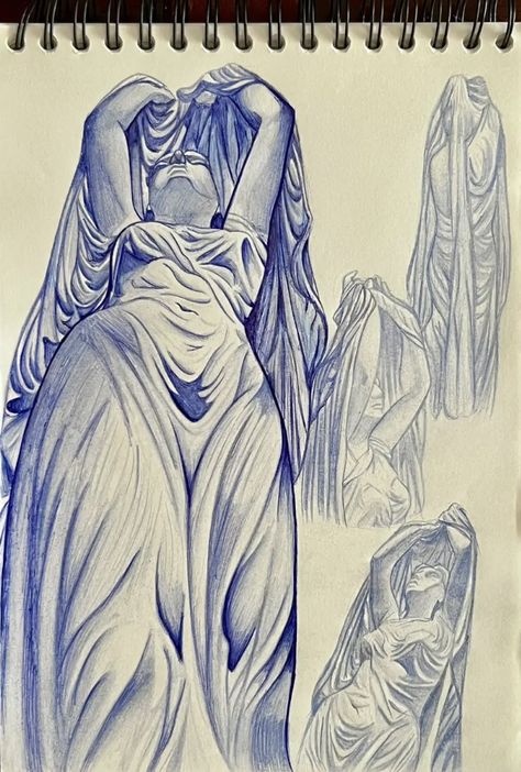 Drawing Of Statue, Undine Rising From The Waters, Undine Rising, Art Alevel, Water Drawing, Story Art, Arte Sketchbook, Ap Art, Ethereal Art