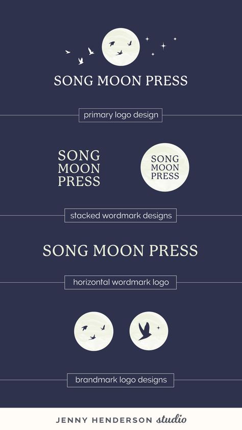 logo design variations for song moon press Logo Variations Branding, Different Logo Design, Brand Touchpoints, Different Logo, Logo Variations, Design Shapes, Branding Portfolio, Find Logo, Word Mark Logo